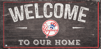 New York Yankees Welcome Distressed Sign