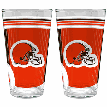 NFL Cleveland Browns 2pc Pint Glass Set