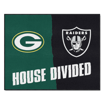 NFL House Divided - Packers / Raiders House Divided Rug - 34 in. x 42.5 in.