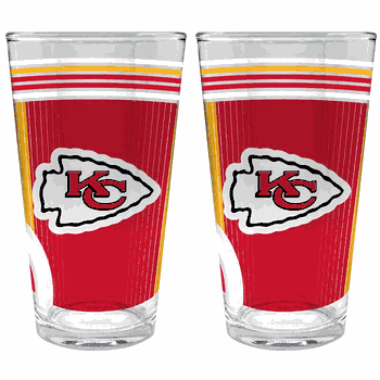 NFL Kansas City Chiefs 2pc Pint Glass Set