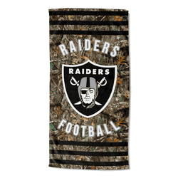 NFL Las Vegas Raiders Real Tree Stripes Beach Towel