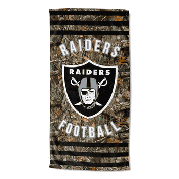 NFL Las Vegas Raiders Real Tree Stripes Beach Towel