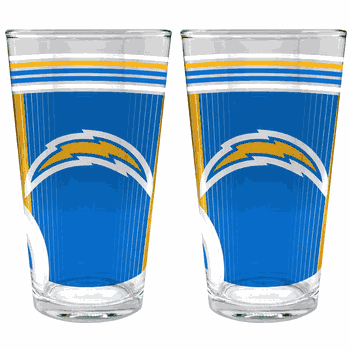 NFL Los Angeles Chargers 2pc Pint Glass Set