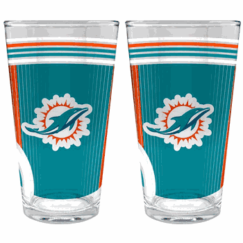 NFL Miami Dolphins 2pc Pint Glass Set