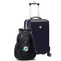 NFL Miami Dolphins Deluxe 2-Piece Backpack & Carry-On Set