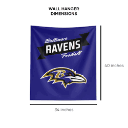 NFL Premium Baltimore Ravens Printed Wall Hanging 34in x 40in