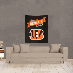 NFL Premium Cincinnati Bengals Printed Wall Hanging 34in x 40in