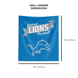 NFL Premium Detroit Lions Printed Wall Hanging 34in x 40in