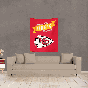 NFL Premium Kansas City Chiefs Printed Wall Hanging 34in x 40in