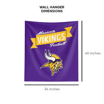 NFL Premium Minnesota Vikings Printed Wall Hanging 34in x 40in