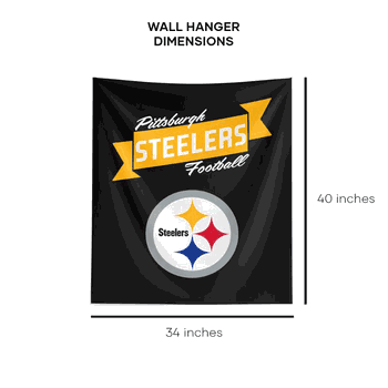 NFL Premium Pittsburgh Steelers Printed Wall Hanging 34in x 40in