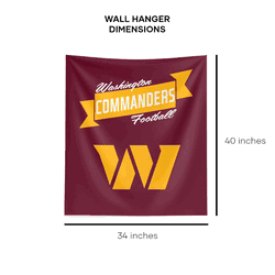 NFL Premium Washington Commanders Printed Wall Hanging 34in x 40in