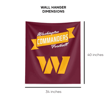 NFL Premium Washington Commanders Printed Wall Hanging 34in x 40in