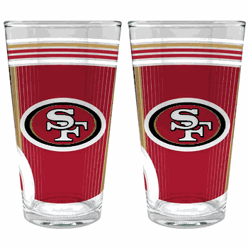 NFL San Francisco 49ers 2pc Pint Glass Set