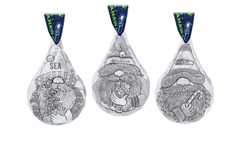 NFL Seattle Seahawks 3-Piece Gridiron Gnomes Ornament Set