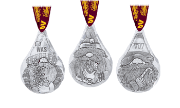 NFL Washington Commanders 3-Piece Gridiron Gnomes Ornament Set