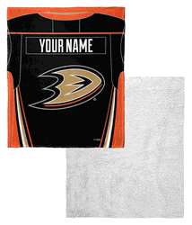 NHL Anaheim Ducks Jersey Personalized Silk Touch Sherpa Throw Blanket 50x60 Inches