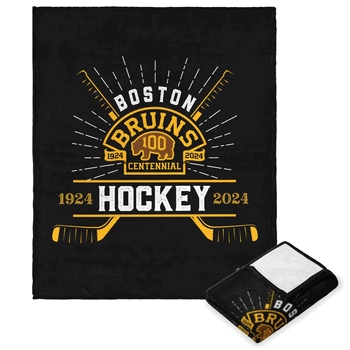 NHL Boston Bruins 100th Anniversary Fanatic Silk Touch Throw Blanket 50x60 Inches