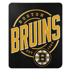 NHL Boston Bruins Campaign Fleece Throw Blanket 50x60 Inches