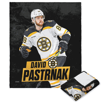 NHL Boston Bruins David Pastrnak Player Silk Touch Throw Blanket 50x60 Inches