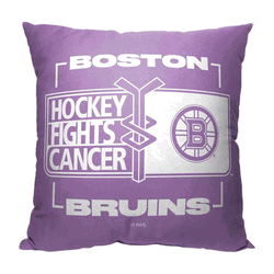 NHL Boston Bruins Hockey Fights Cancer Fight For Throw Pillow 18x18 Inches