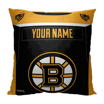 NHL Boston Bruins Jersey Personalized Throw Pillow 18x18 Inches