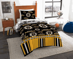 NHL Boston Bruins Rotary Bed in a Bag Set Twin