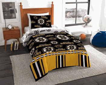 NHL Boston Bruins Rotary Bed in a Bag Set Twin
