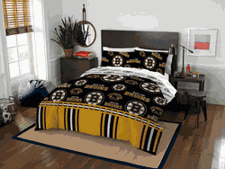 NHL Boston Bruins Rotary Queen Bed In a Bag Set