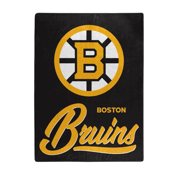 NHL Boston Bruins Signature Raschel Throw Blanket 50x60 Inches