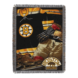 NHL Boston Bruins Vintage Woven Tapestry Throw Blanket 48x60 Inches