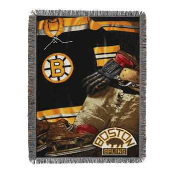 NHL Boston Bruins Vintage Woven Tapestry Throw Blanket 48x60 Inches
