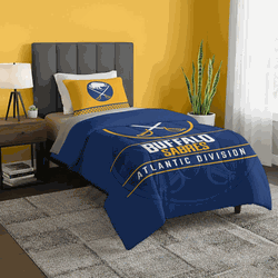 NHL Buffalo Sabres Draft Twin Bedding Set