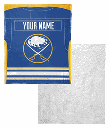 NHL Buffalo Sabres Jersey Personalized Silk Touch Sherpa Throw Blanket 50x60 Inches