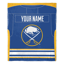 NHL Buffalo Sabres Jersey Personalized Silk Touch Throw Blanket 50x60 Inches