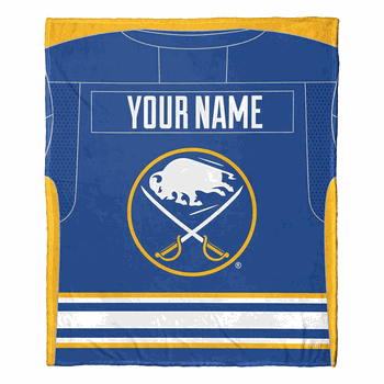 NHL Buffalo Sabres Jersey Personalized Silk Touch Throw Blanket 50x60 Inches