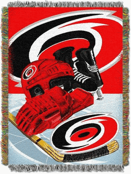 NHL Carolina Hurricanes Home Ice Advantage Woven Tapestry Throw Blanket 48x60 Inches
