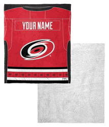 NHL Carolina Hurricanes Jersey Personalized Silk Touch Sherpa Throw Blanket 50x60 Inches