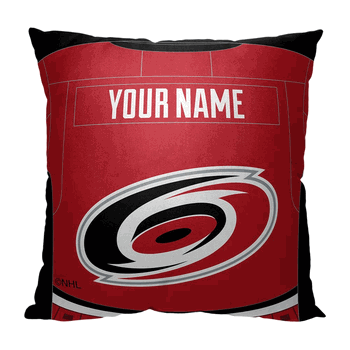 NHL Carolina Hurricanes Jersey Personalized Throw Pillow 18x18 Inches