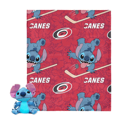 NHL Carolina Hurricanes Slapstick Stitch Hugger Pillow & Silk Touch Throw Blanket Set 40x50 Inches