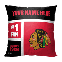 NHL Chicago Blackhawks Colorblock Personalized Throw Pillow 18x18 Inches