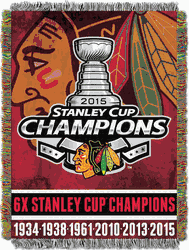 NHL Chicago Blackhawks Commemorative 6x Champs Tapestry Throw