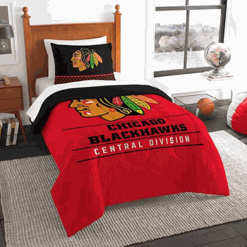 NHL Chicago Blackhawks Draft Comforter and Sham Set Twin