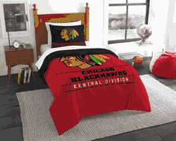 NHL Chicago Blackhawks Draft Twin Comforter Set