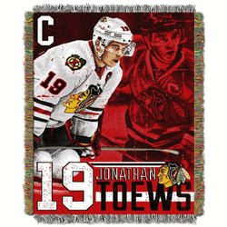 NHL Chicago Blackhawks Player Johnathan Toews Woven Tapestry Throw Blanket 48x60 Inches