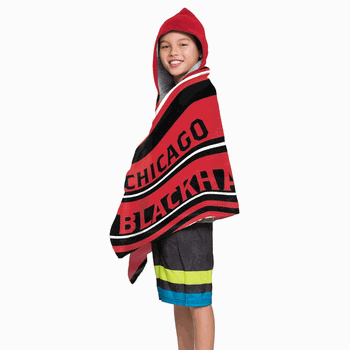 NHL Chicago Blackhawks Youth Hooded Beach Towel 21 x 51 Inches