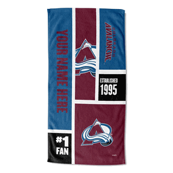NHL Colorado Avalanche Colorblock Personalized Beach Towel 30x60 Inches