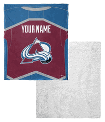 NHL Colorado Avalanche Jersey Personalized Silk Touch Sherpa Throw Blanket 50x60 Inches