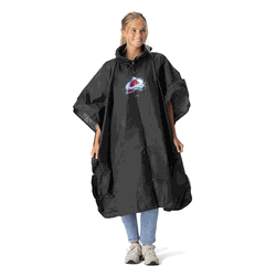 NHL Colorado Avalanche Logo Black Pullover Poncho with Mesh Bag 49�44 inches