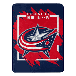 NHL Columbus Blue Jackets Dimensional Micro Raschel Throw Blanket 46x60 Inches